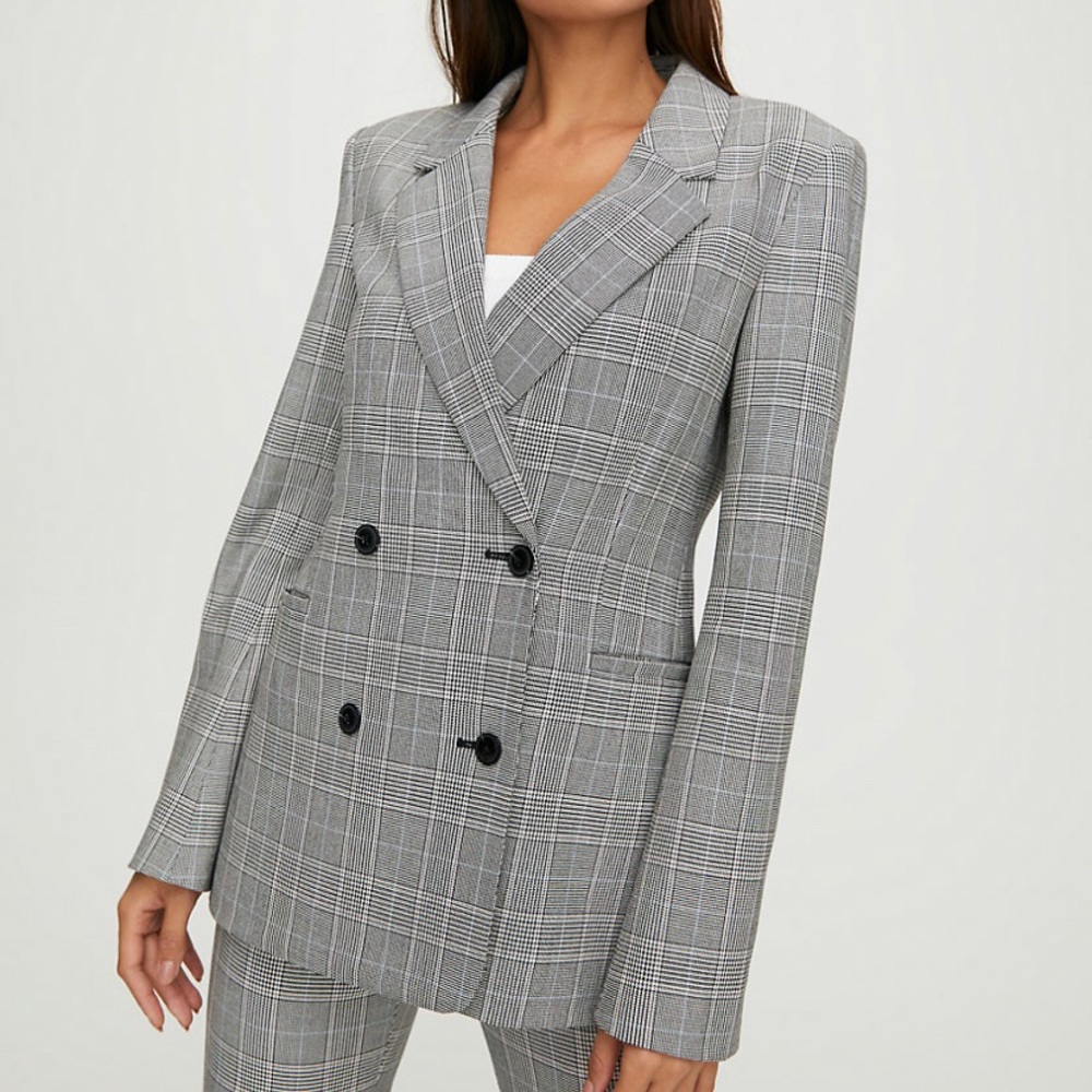 Aritzia Sunday Best FRESHMAN CHECK BLAZER
